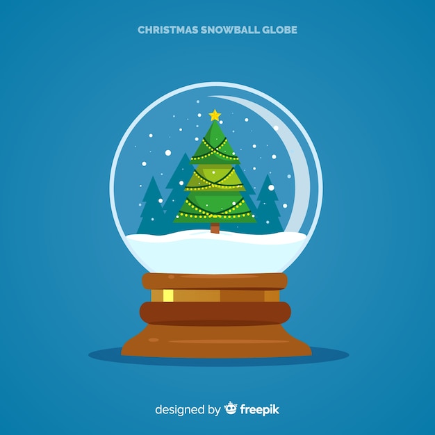 Modern flat snowball globe concept