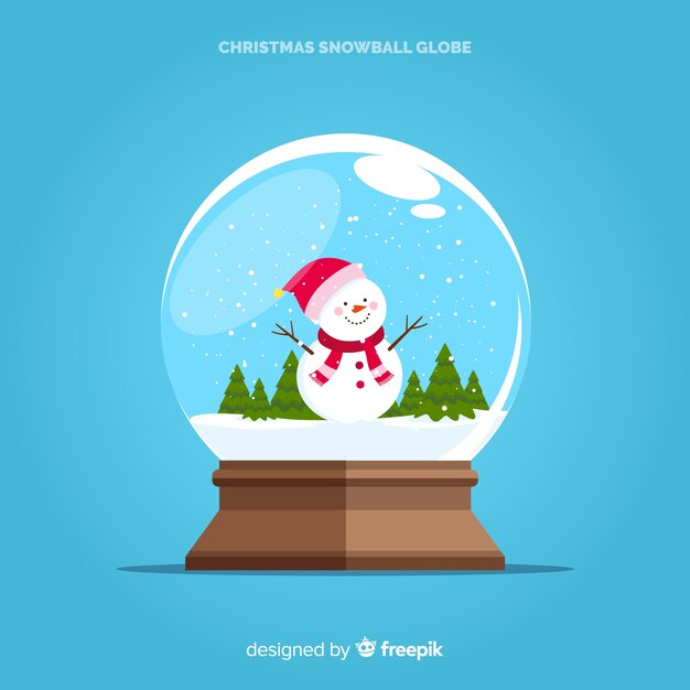 Modern flat snowball globe