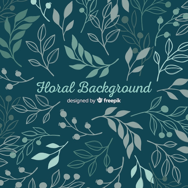 Free Vector modern floral background with flat design