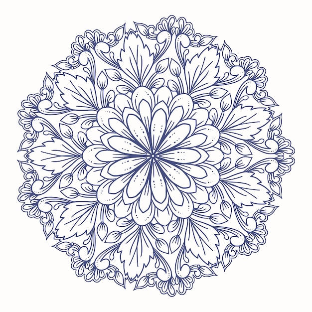 Modern floral decorative mandala on white background