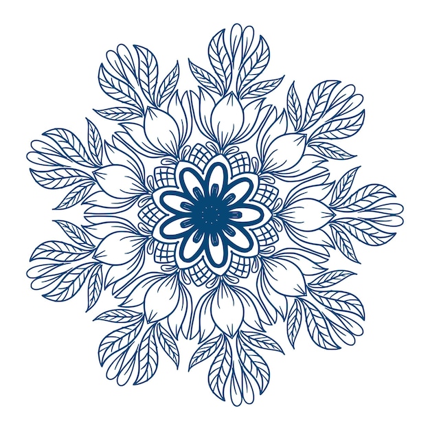 Free Vector modern floral decorative mandala on white background