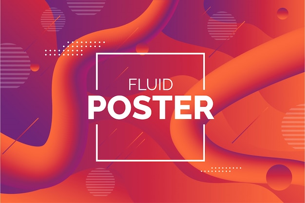 Modern fluid poster with abstract shapes