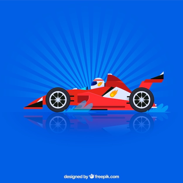 Free vector modern formula 1 racing car with flat design