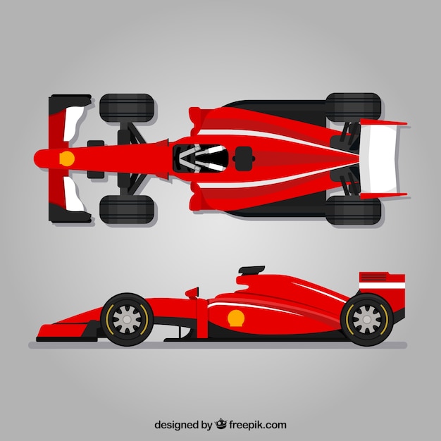 Free Vector modern formula 1 racing car with flat design