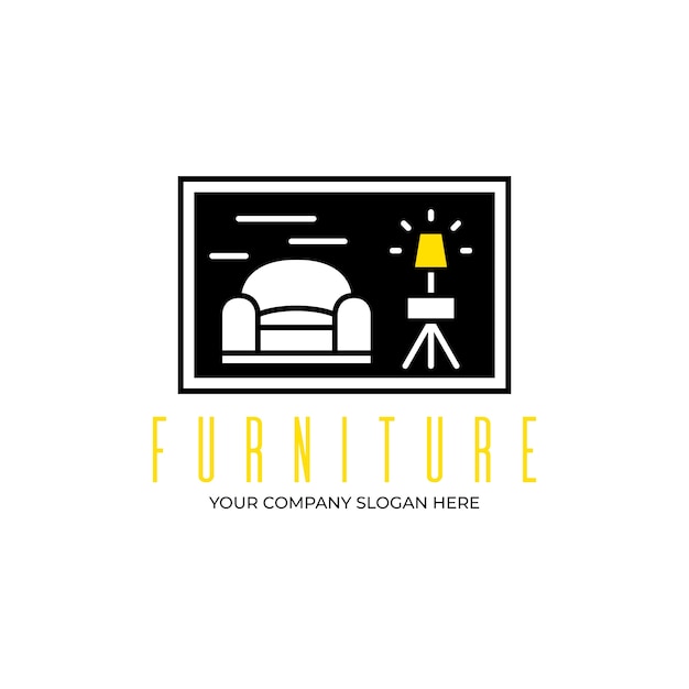 Free Vector modern furniture corporate identity logo template