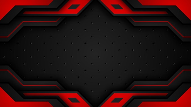 Free vector modern futuristic black and red esport background