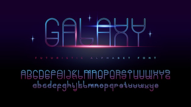 Modern Futuristic Galaxy alphabet fonts with Text Effect