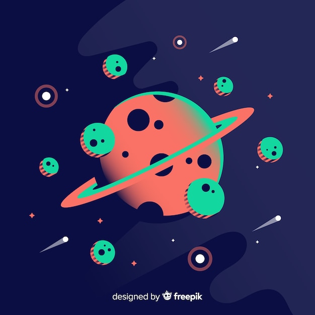 Free Vector modern galaxy background with flat design