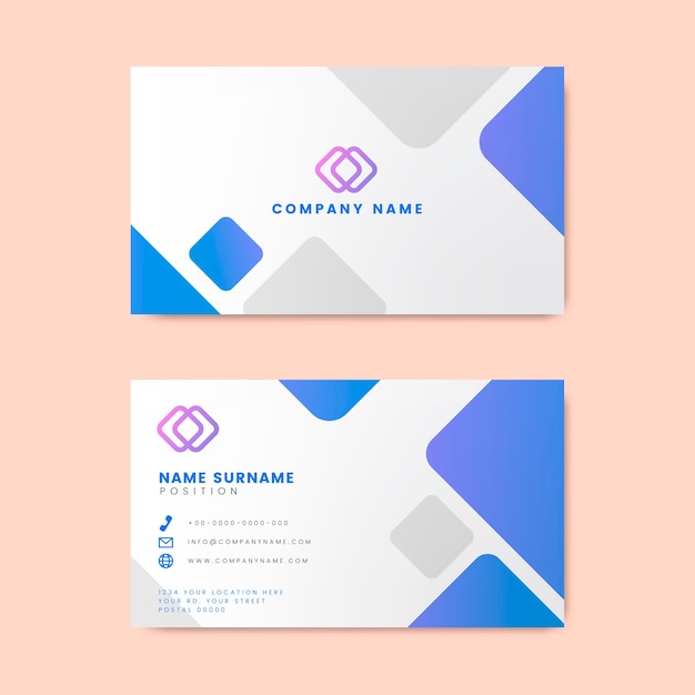 Modern geometric business card design