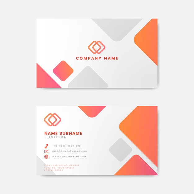 Modern geometric business card design