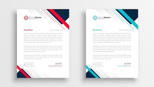 Modern geometric business company letterhead template