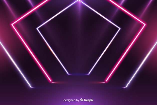 Modern geometrical neon lights background