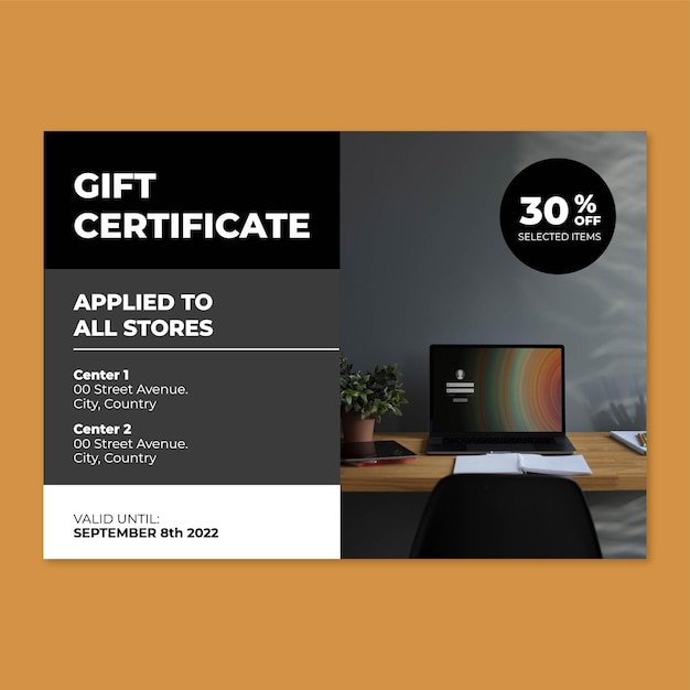 Modern gift certificate