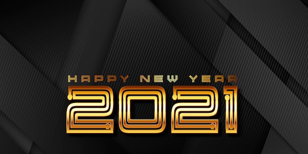 Modern gold and black banner design for the New Year