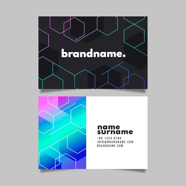 Free Vector modern gradient design template of business card