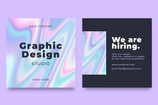 Modern gradient graphic design studio facebook post