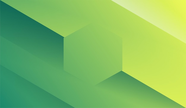 Modern gradient hexagon background green color