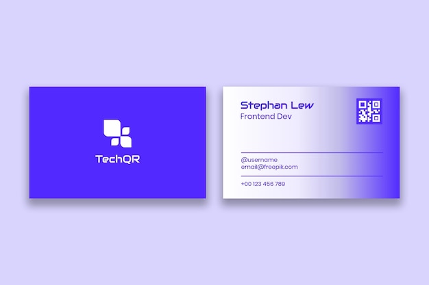 Modern gradient tech business card