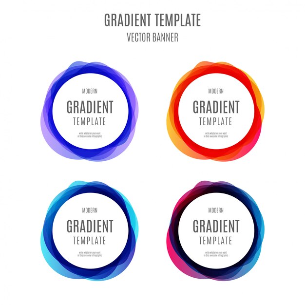 Modern Gradient Template Banner with Waves