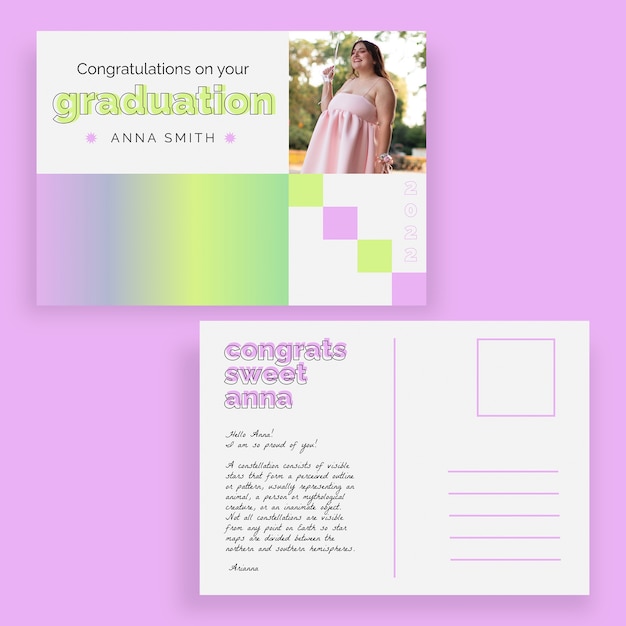 Modern graduation 2022 postcard