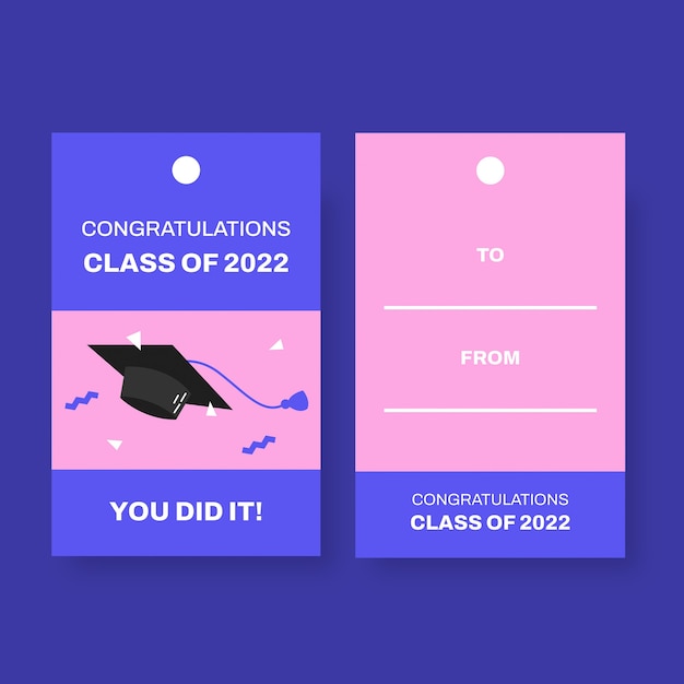 Free vector modern graduation gift tag