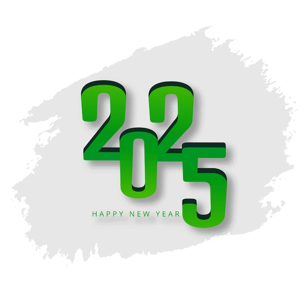 Free Vector modern green 2025 text new year event greeting card design