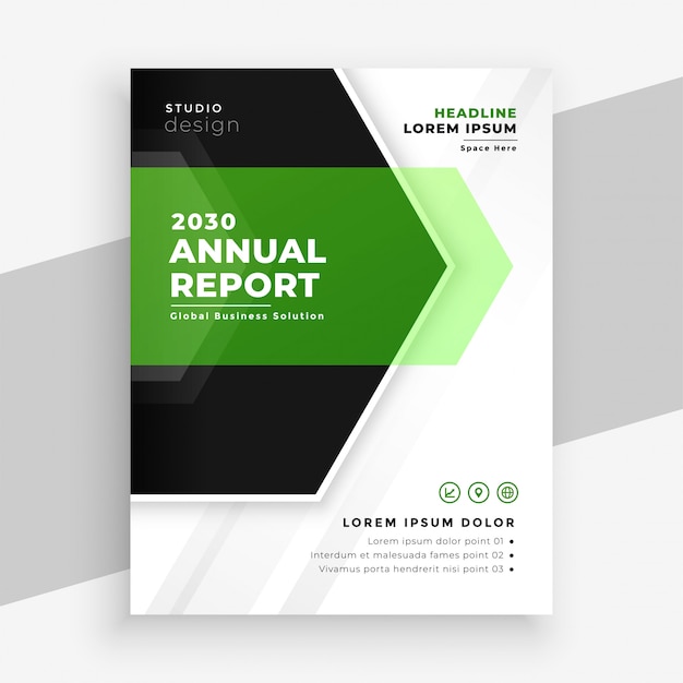 Modern green annual report business flyer template