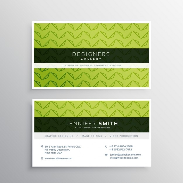 Free Vector modern green business card template