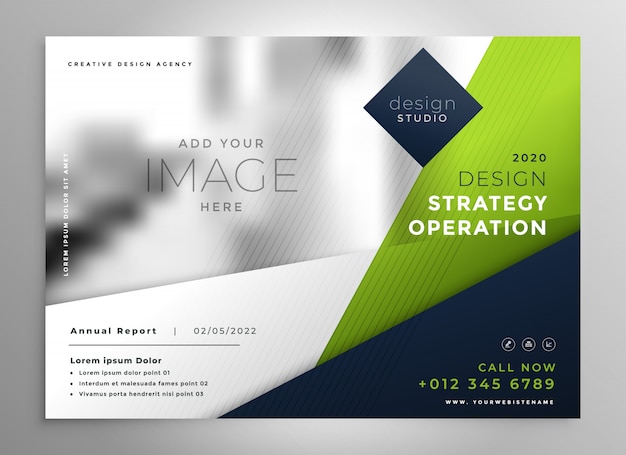 Free Vector modern green business presentation brochure 