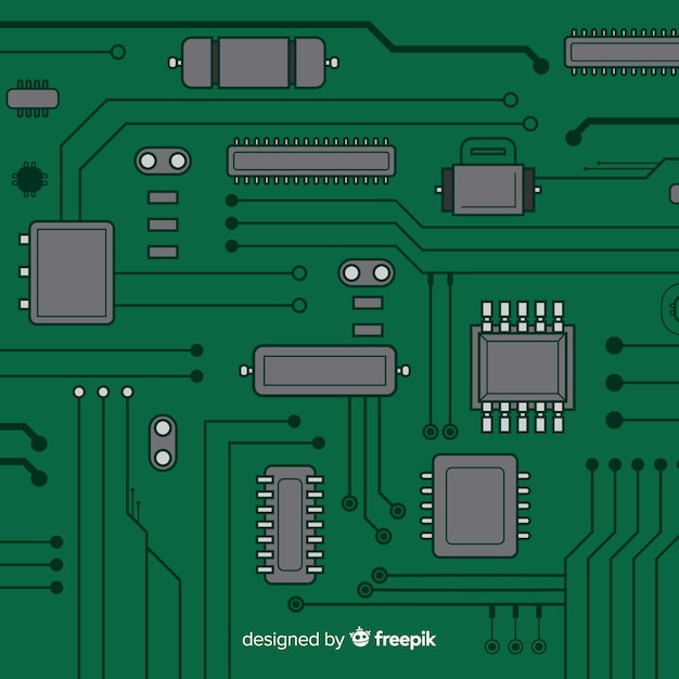 Free Vector modern green cpu background