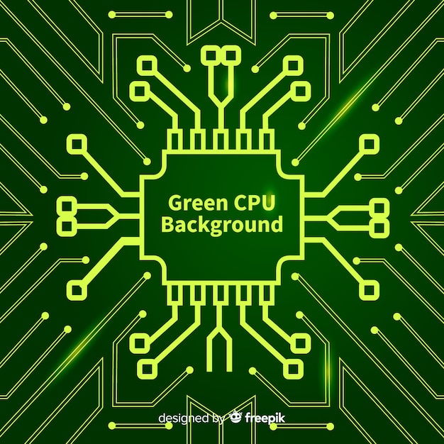 Free Vector modern green cpu background