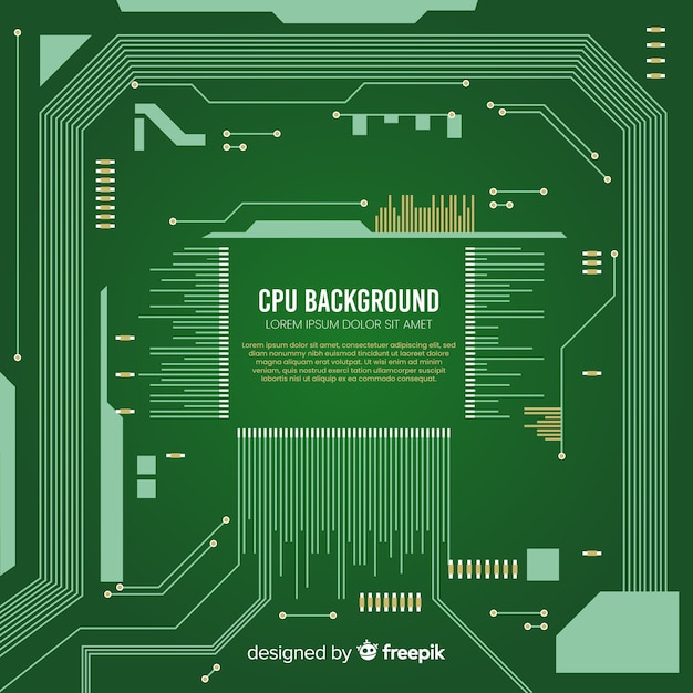 Free vector modern green cpu background