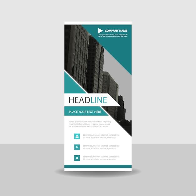 Modern green roll up banner