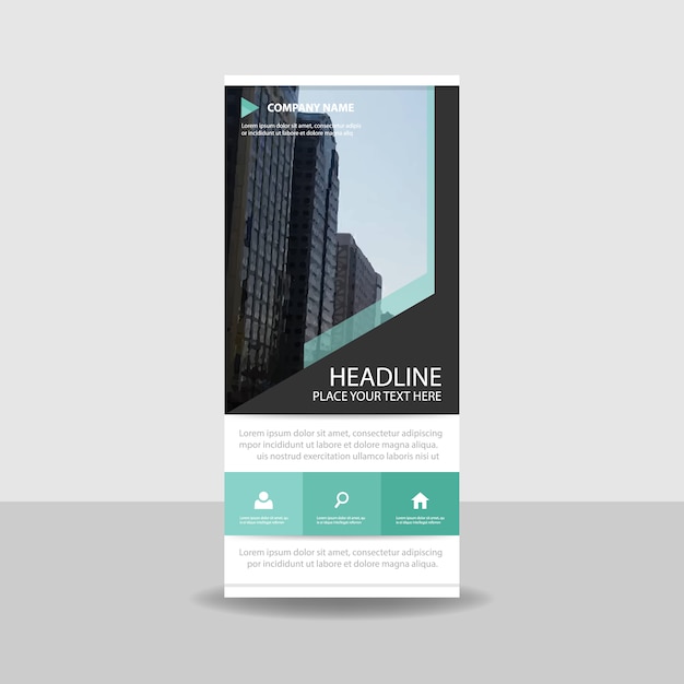 Free Vector modern green roll up banner