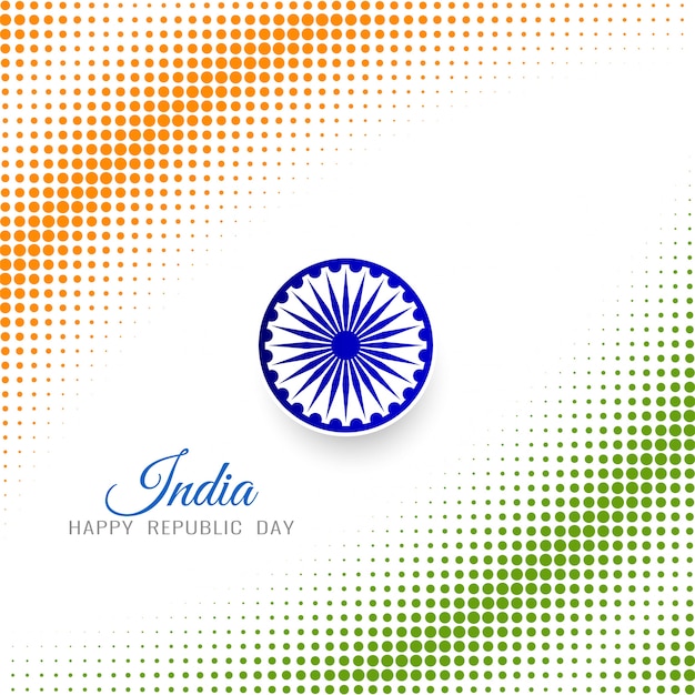 Free Vector modern halftone pattern indian flag