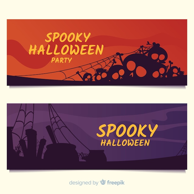 Free vector modern halloween banners