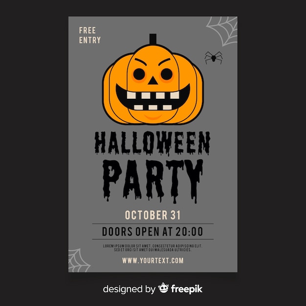 Modern halloween party poster template