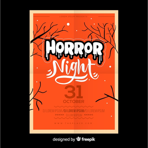 Free vector modern halloween party poster with flat design