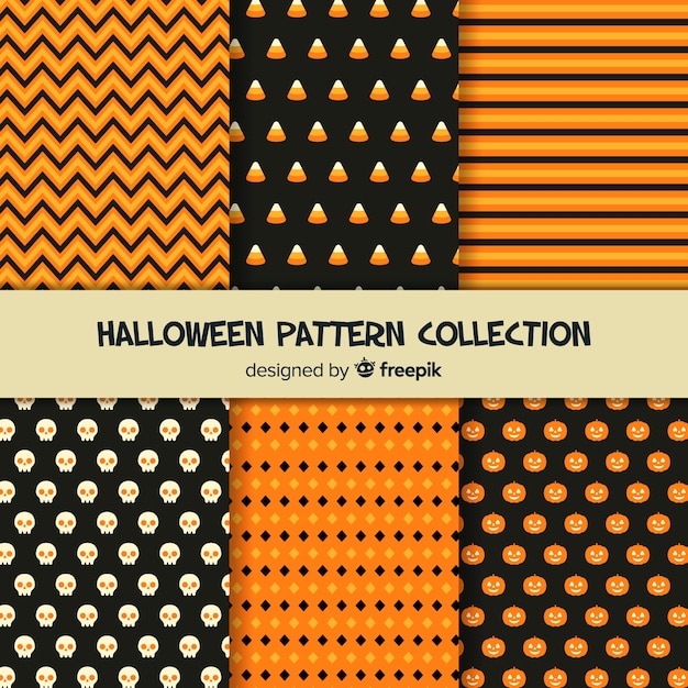 Free Vector modern halloween pattern set