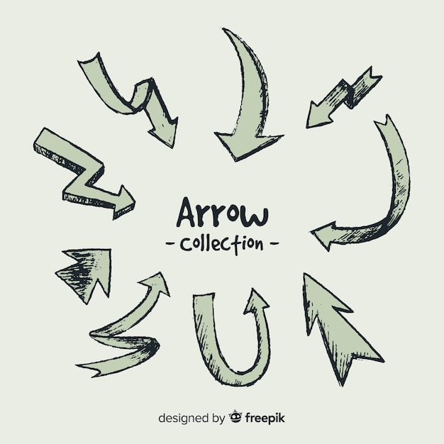 Free Vector modern hand drawn arrow collectio