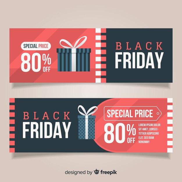 Modern hand drawn black friday banners