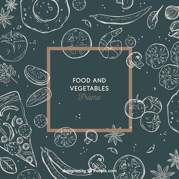 Free vector modern hand drawn food frame