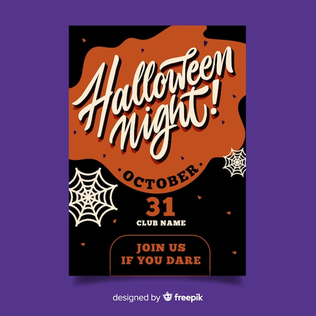 Modern hand drawn halloween party poster