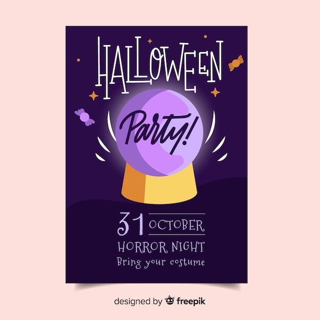 Modern hand drawn halloween party poster