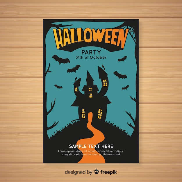 Free vector modern hand drawn halloween party poster