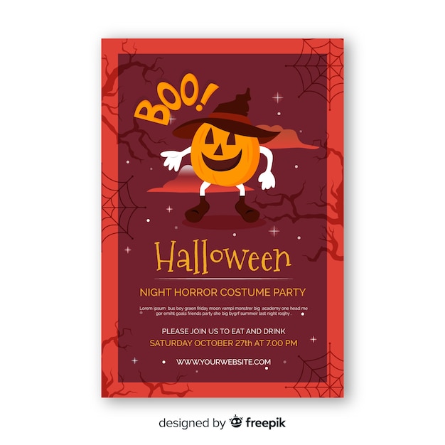 Modern hand drawn halloween party poster