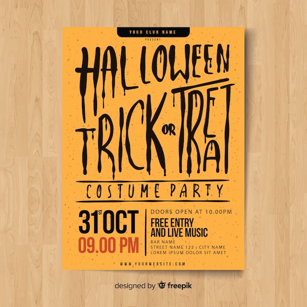 Free vector modern hand drawn halloween party poster