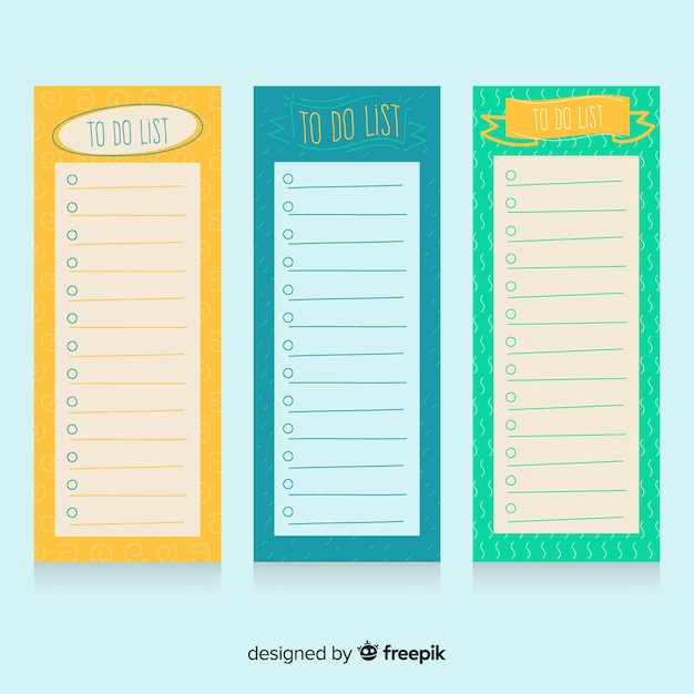 Free Vector modern hand drawn to do list collection