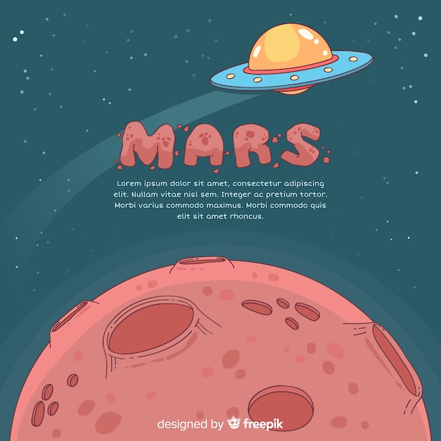 Modern hand drawn mars background