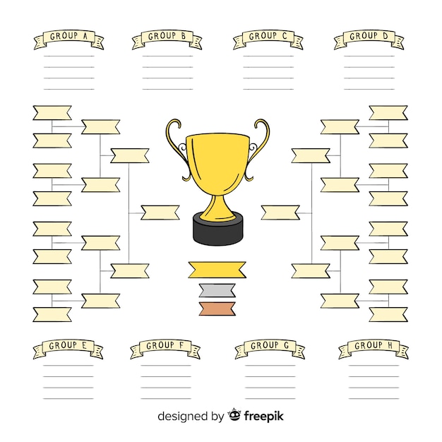 Free Vector modern hand drawn tournament schedule